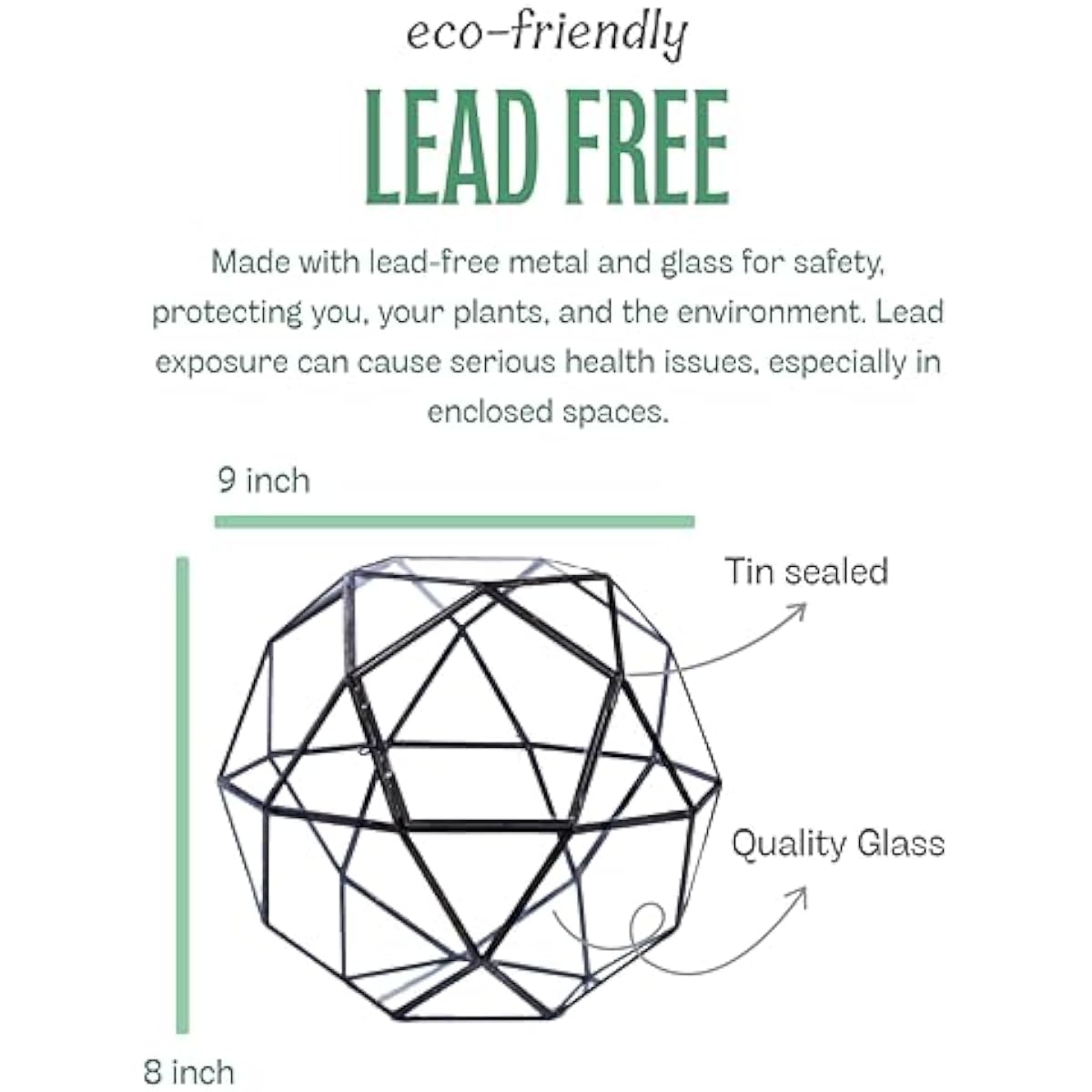 Geometric Sphere Terrarium wit - Glass Door Hinge recension och pris